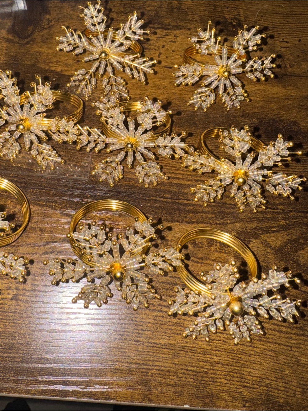 Snowflakes napkin rings set